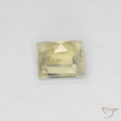 0.70캐럿 천연 매우 연한 옐로우 컬러체인지 디아스포어, 스퀘어, 5.2×5.1 mm, VS