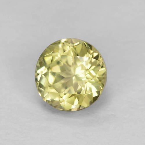0.64캐럿 천연 라이트 옐로우 컬러체인지 디아스포어, 라운드 컷, 4.88 mm, VVS