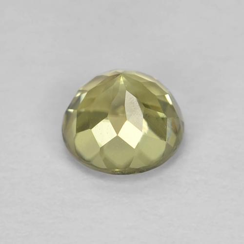 0.64캐럿 천연 라이트 옐로우 컬러체인지 디아스포어, 라운드 컷, 4.88 mm, VVS