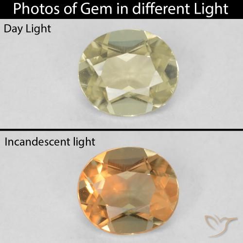 0.30ct 자연스러운 연노랑 색상 변화 디아스포어, 타원형, VVS