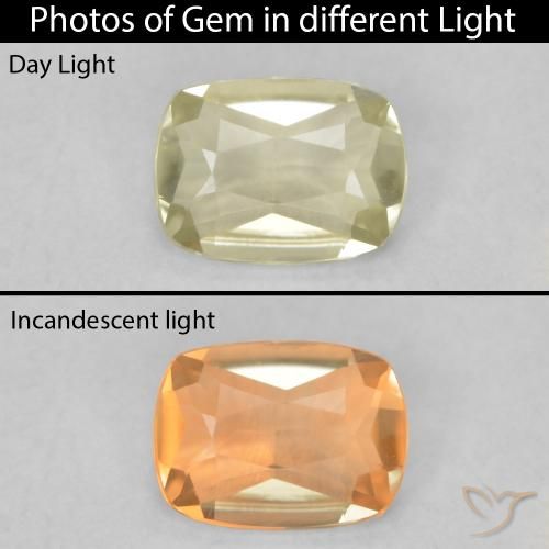0.45ct 자연스러운 연노랑 색상 변화 디아스포어, 방석, VVS