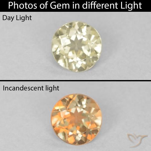 0.31ct 자연스러운 연노랑 색상 변화 디아스포어, 둥근, VVS-VS