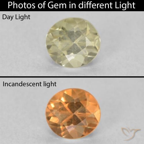 0.49ct 자연스러운 연노랑 색상 변화 디아스포어, 타원형, VVS-VS
