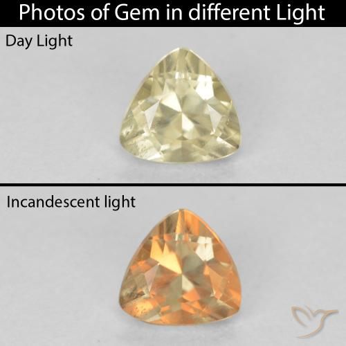 0.42ct 자연스러운 연노랑 색상 변화 디아스포어, 일조, VS