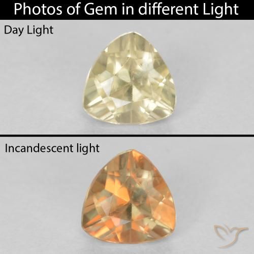 0.33ct 자연스러운 연노랑 색상 변화 디아스포어, 일조, VS