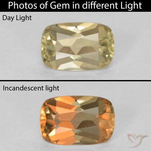 1.01ct 자연스러운 연노랑 색상 변화 디아스포어, 방석, VVS