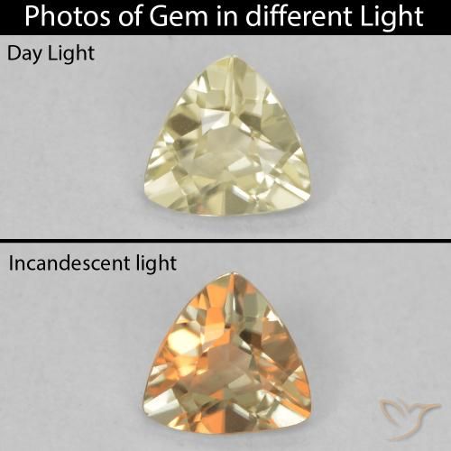 0.31ct 자연스러운 연노랑 색상 변화 디아스포어, 일조, VVS