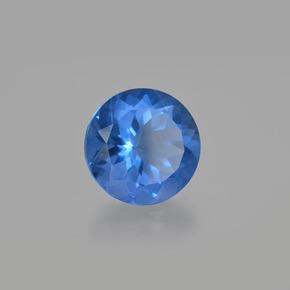 15.29캐럿 천연 강렬한 네이비 블루 컬러체인지 플루오라이트, 라운드 컷, VS