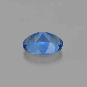 22.67캐럿 천연 네이비 블루 컬러체인지 플루오라이트, 타원형 컷, 20.1×15.3 mm, VS