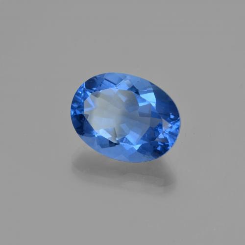 21.49캐럿 천연 밝은 파란색 컬러체인지 플루오라이트, 타원형 컷, 20.1×15.4 mm, VS