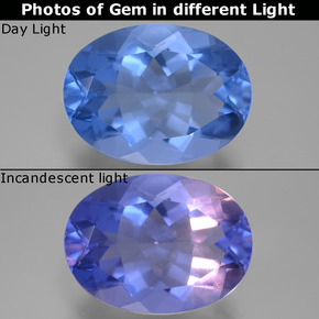 20.76캐럿 천연 이집트 블루 컬러체인지 플루오라이트, 타원형 컷, VVS