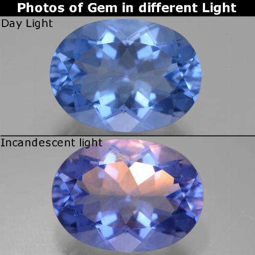 21.46캐럿 천연 네이비 블루 컬러 체인지 플루오라이트, 타원형 컷, VS