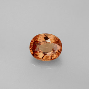 1.47캐럿 천연 골든 브라운에서 오렌지 컬러체인지 가넷, 타원형 컷, 6.9×5.9 mm, VVS-VS