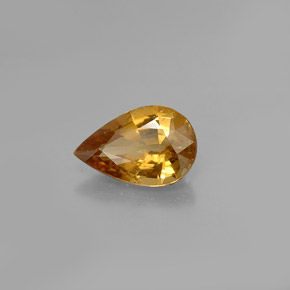 1.37캐럿 천연 골든 브라운에서 오렌지 컬러체인지 가넷, 배 모양, 8.8×5.8 mm, VVS-VS