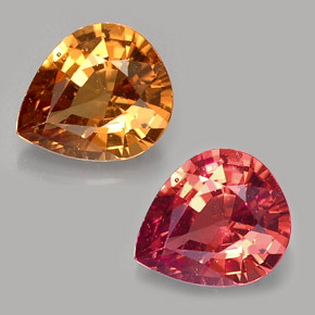 1.16캐럿 천연 골든 브라운에서 핑크 컬러체인지 가넷, 배 모양, 7.1×6 mm, VS