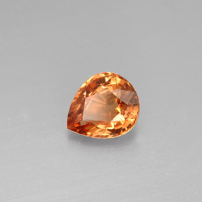 1.23캐럿 천연 오렌지 컬러체인지 가넷, 배 모양, 7×6 mm, VVS-VS
