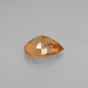 1.18캐럿 천연 골든 브라운에서 오렌지 컬러체인지 가넷, 배 모양, 7.5×5.9 mm, VS