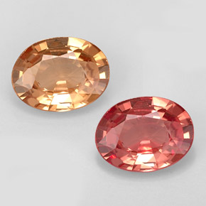 1.12캐럿 천연 골든 브라운에서 핑크 컬러체인지 가넷, 타원형 컷, 7.5×5.7 mm, VVS-VS
