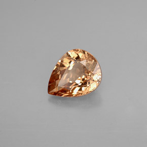 1.40캐럿 천연 골든 브라운에서 오렌지 컬러체인지 가넷, 배 모양, 7.7×6.1 mm, VS-SI