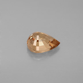 1.40캐럿 천연 골든 브라운에서 오렌지 컬러체인지 가넷, 배 모양, 7.7×6.1 mm, VS-SI