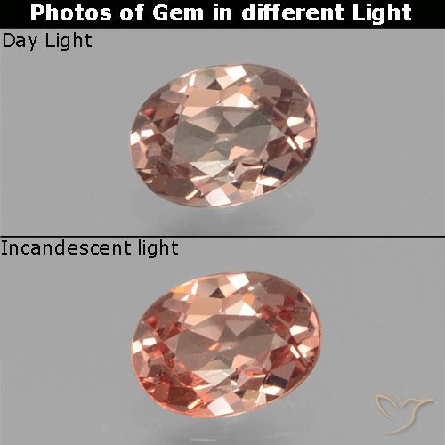 0.41캐럿 천연 히코리 브라운 색상 변경 가넷, 타원형 컷, VS