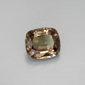 1.81캐럿 천연 그린 브라운에서 레드 핑크 색상 변경 가넷, 쿠션 컷, VS