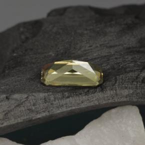 0.74캐럿 천연 갈색빛 옐로우 컬러체인지 가넷, 에메랄드 컷, 7.1×3.6 mm, VS