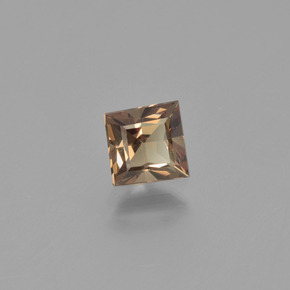0.72캐럿 천연 골든 브라운에서 핑크 컬러체인지 가넷, 스퀘어, 4.9×4.9 mm, VS