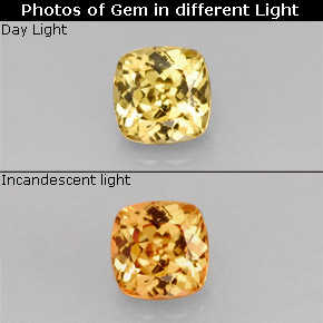 0.78캐럿 천연 그린 브라운에서 레드 핑크 색상 변경 가넷, 쿠션 컷, VVS-VS