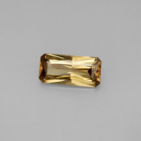 1.21캐럿 천연 녹갈색에서 오렌지 컬러체인지 가넷, 에메랄드 컷, 9×4.3 mm, VS