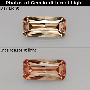 1.21캐럿 천연 갈색빛 로즈에서 레드 컬러체인지 가넷, 에메랄드 컷, 9.1×4.4 mm, VVS-VS