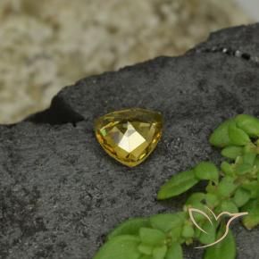 0.61캐럿 천연 골든 옐로우 컬러체인지 가넷, 트릴리언, 5.3×5.3 mm, VS