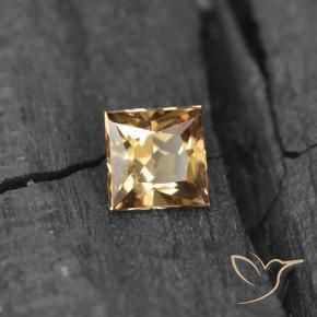 0.58캐럿 천연 골든 브라운 컬러체인지 가넷, 스퀘어, 4.4×4.3 mm, VVS-VS