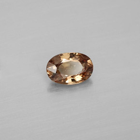 0.65캐럿 천연 녹갈색에서 레드핑크 컬러체인지 가넷, 타원형 컷, 6.1×4.1 mm, VVS