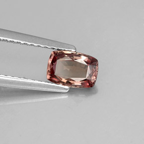 0.76캐럿 천연 미디엄 브라운 컬러체인지 가넷, 쿠션 컷, 6.4×4.5 mm, VVS-VS