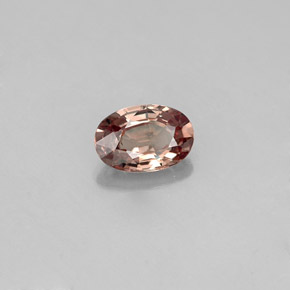 0.61캐럿 천연 갈색빛 로즈에서 레드 컬러체인지 가넷, 타원형 컷, 6.1×4.1 mm, VVS-VS