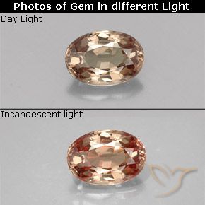 0.63캐럿 천연 골드 컬러체인지 가넷, 타원형 컷, 6×4.1 mm, VVS-VS