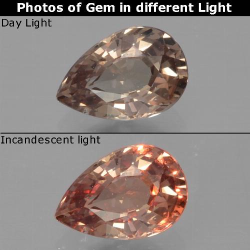0.48캐럿 천연 골드 컬러체인지 가넷, 배 모양, 5.9×4 mm, VVS-VS