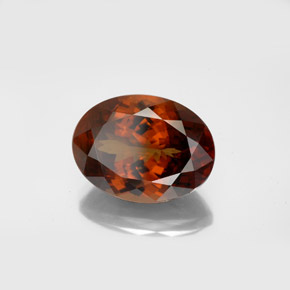 11.34캐럿 천연 갈색빛 로즈에서 레드 컬러체인지 가넷, 타원형 컷, 15.3×11.3 mm, VS-SI