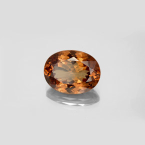 5.98캐럿 천연 골든 브라운에서 오렌지 컬러체인지 가넷, 타원형 컷, 12.6×9.6 mm, VS-SI