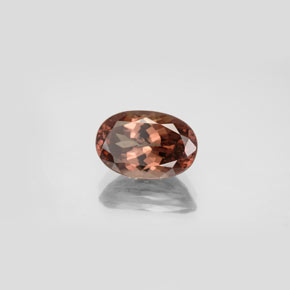 3.78캐럿 천연 갈색빛 로즈에서 레드 컬러체인지 가넷, 타원형 컷, 11×7.3 mm, VS