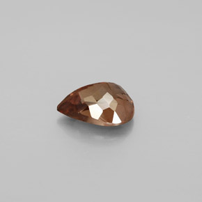 2.35캐럿 천연 골든 브라운에서 오렌지 컬러체인지 가넷, 배 모양, 9.1×7.4 mm, VS-SI