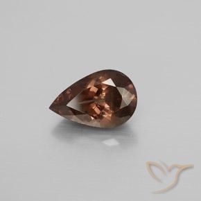 3.05캐럿 천연 다크 브라운 컬러체인지 가넷, 배 모양, 10.8×7 mm, VS-SI