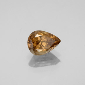 1.61캐럿 천연 골든 브라운에서 오렌지 컬러체인지 가넷, 배 모양, 8.2×6 mm, VS-SI
