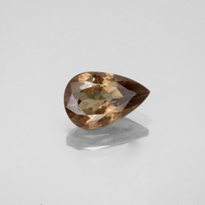 1.58캐럿 천연 골든 브라운에서 오렌지 컬러체인지 가넷, 배 모양, 9.2×6.1 mm, VS-SI