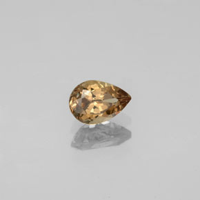 0.57캐럿 천연 골든 브라운에서 오렌지 컬러체인지 가넷, 배 모양, 6.1×4.2 mm, VS