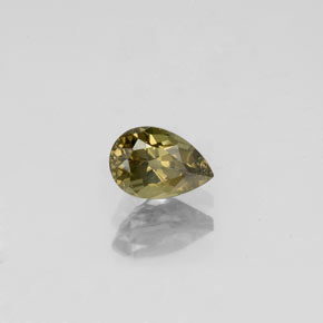 0.63캐럿 천연 녹갈색에서 오렌지 컬러체인지 가넷, 배 모양, 6.1×4.1 mm, VS