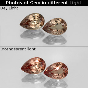 캐럿 천연 골든 브라운에서 오렌지 컬러체인지 가넷 보석, 배 모양, 6.2×4.1 mm, VVS