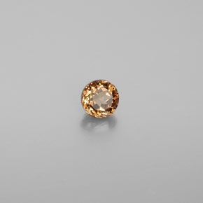 0.43캐럿 천연 골든 브라운에서 오렌지 컬러체인지 가넷, 라운드 컷, 4.13 mm, VS