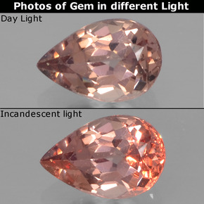 0.46캐럿 천연 미디엄 라이트 브라운 색상 변경 가넷, 배 모양, VS
